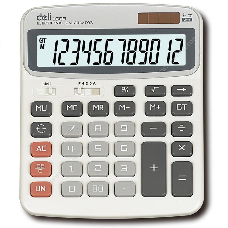 得力 Deli 1603 桌面计算器  （白） 常规计算器