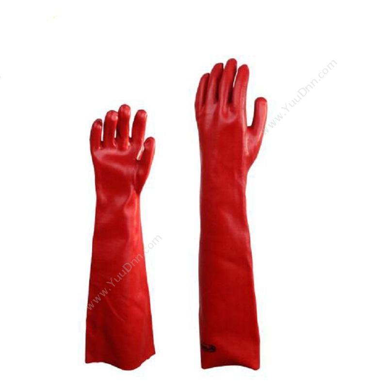 代尔塔 Delta PVCC600（201601） 硫化手套 长60cm,厚1.3mm 红色 普通手套
