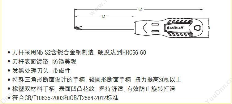 史丹利 Stanley STMT67554-8-23 十字口螺丝刀 螺丝批头