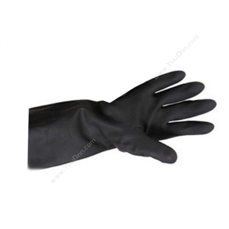 霍尼韦尔 Honeywell 2095025 氯丁橡胶防化长手套厚度0.72mm长度41cm（黑）9号 普通手套