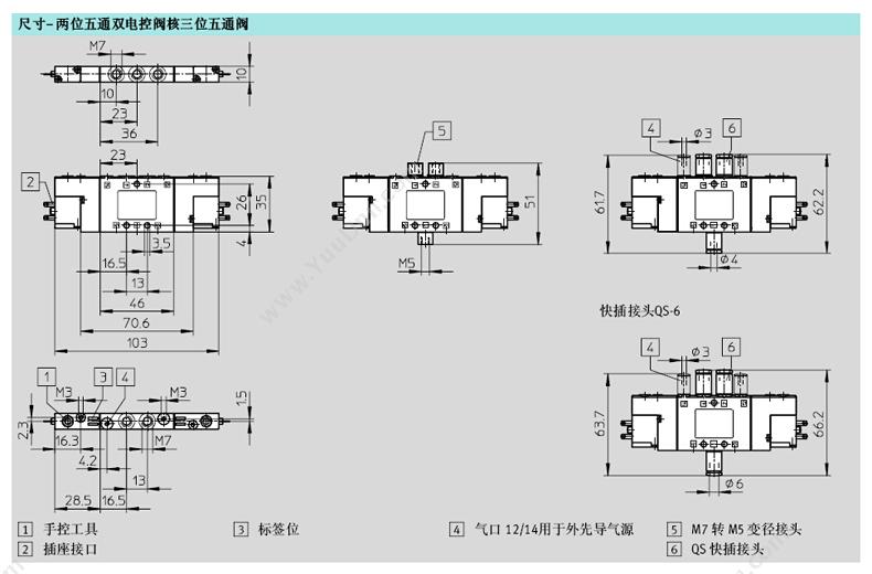 费斯托 Festo 196926 双电控阀 CPE10-M1BH-5JS-M7 两位五通电磁阀