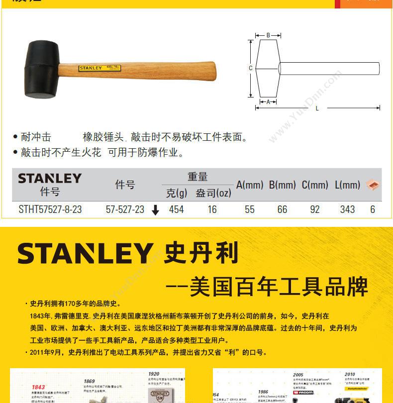 史丹利 Stanley STHT57527-8-23 胶锤 16oz 其他管道工具