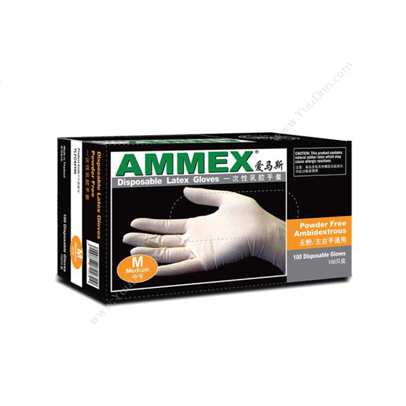 爱马斯 AMMEXTLFC48100 一次性乳胶手套（无粉） XL 4.5CM*16M（白）一次性手套