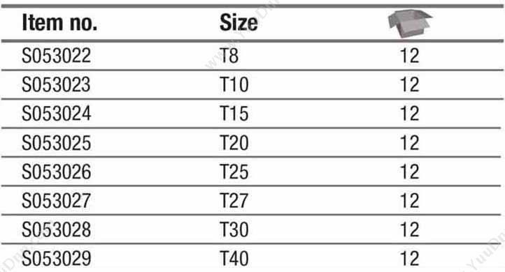 钢盾 Sheffield S053026 6.3mm系列25花型旋具头T25  5件套 长花型旋具头
