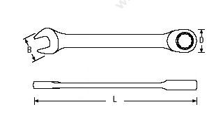 钢盾 Sheffield S018614  14mm 公制精抛光棘开两用加长快扳