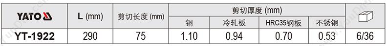 易尔拓 YT-1922 直切台式航空剪 防爆剪刀