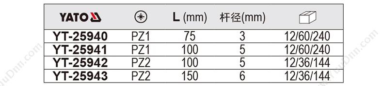 易尔拓 YT-25940 三色柄米字 充电式米字螺丝批