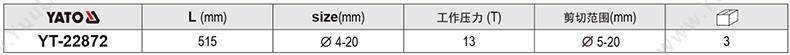 易尔拓 YT-22872 液压钢筋 断线钳