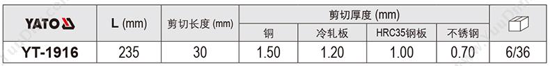 易尔拓 YT-1916 右切台式航空剪 防爆剪刀