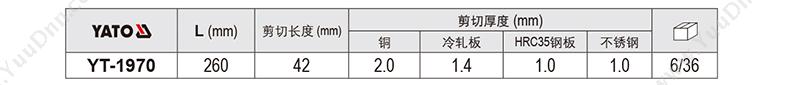 易尔拓 YT-1970 铁皮剪 防爆剪刀