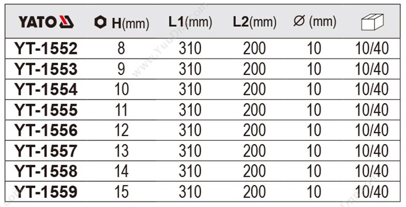 易尔拓 YT-1555 三色柄 T形套筒扳手