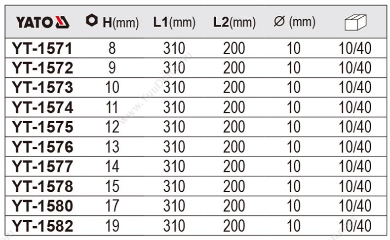 易尔拓 YT-1577 T形套筒扳手