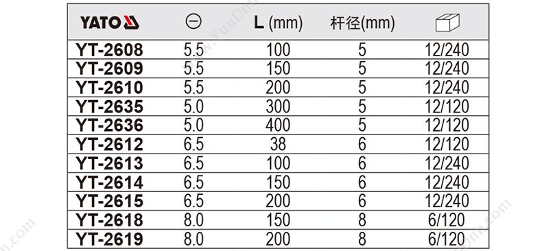 易尔拓 YT-2609（-）航空级三色柄 充电式一字螺丝批