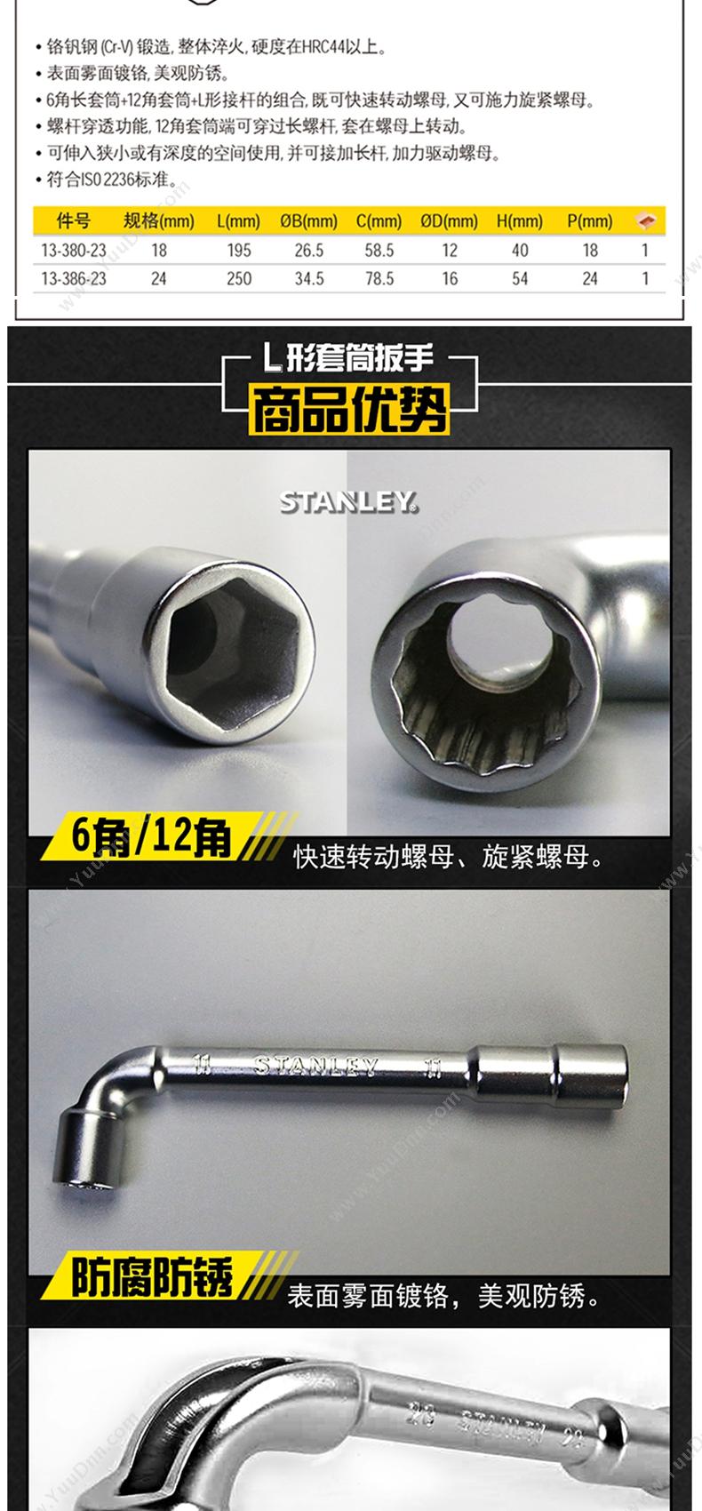 史丹利 Stanley 13-386-23 L形扳手 24mm 黑白色 套筒