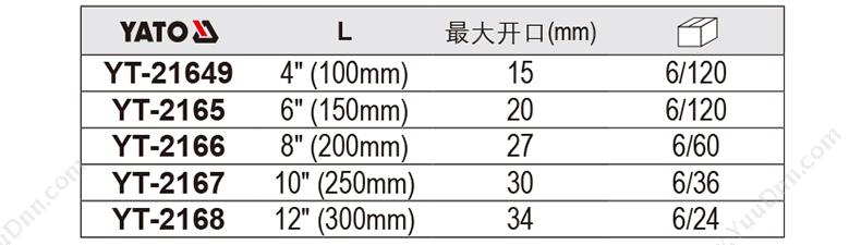 易尔拓 YT-2167 光柄 活络扳手