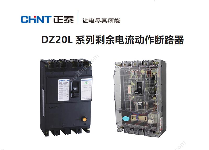 正泰 CHINT DZ20L-160/4300 80A 100mA 透明型 塑壳断路器