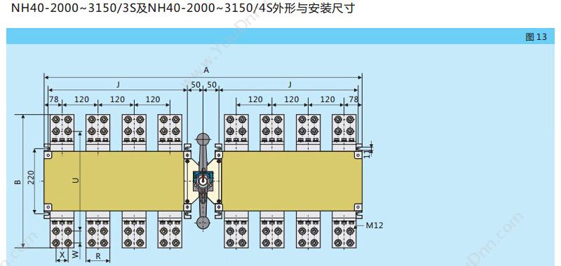 正泰 CHINT NH40-1000/3W NH40 1000A 柜外操作 隔离开关