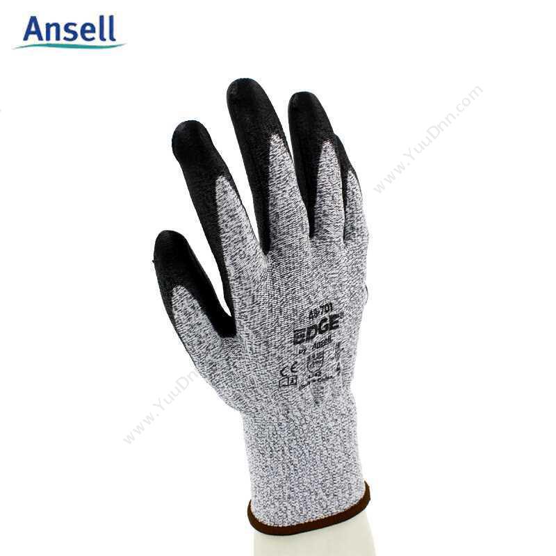 安思尔 Ansell48-701 防割手套 12付/打  黑（灰）普通手套