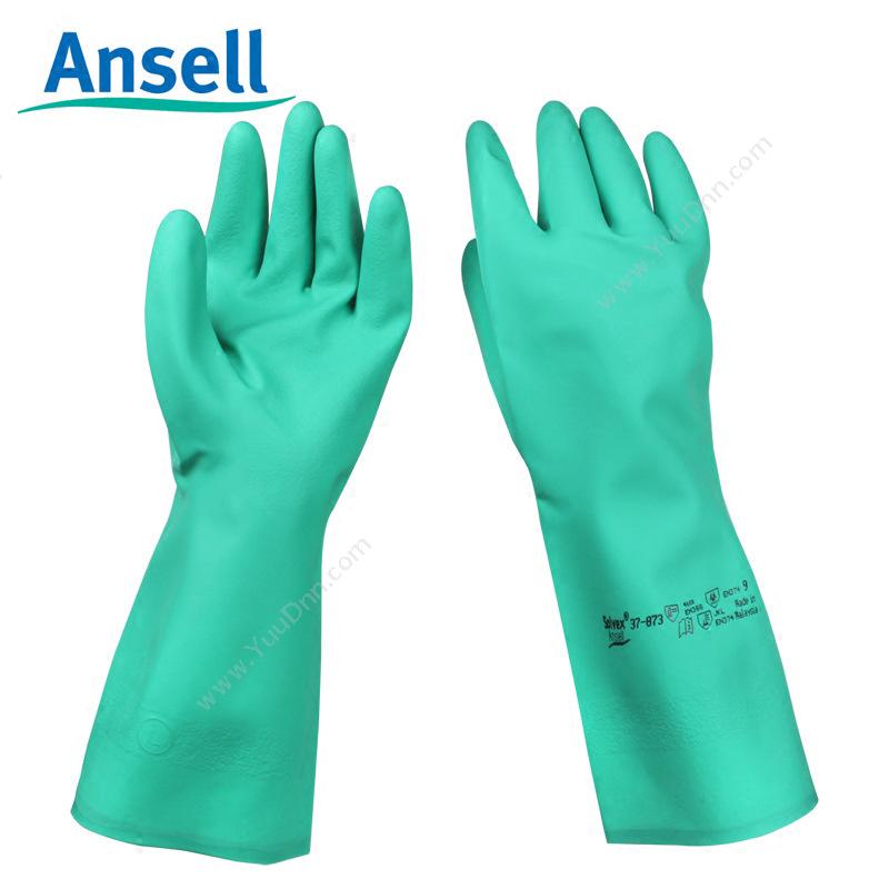 安思尔 Ansell37-873 丁腈橡胶手套  （绿）普通手套