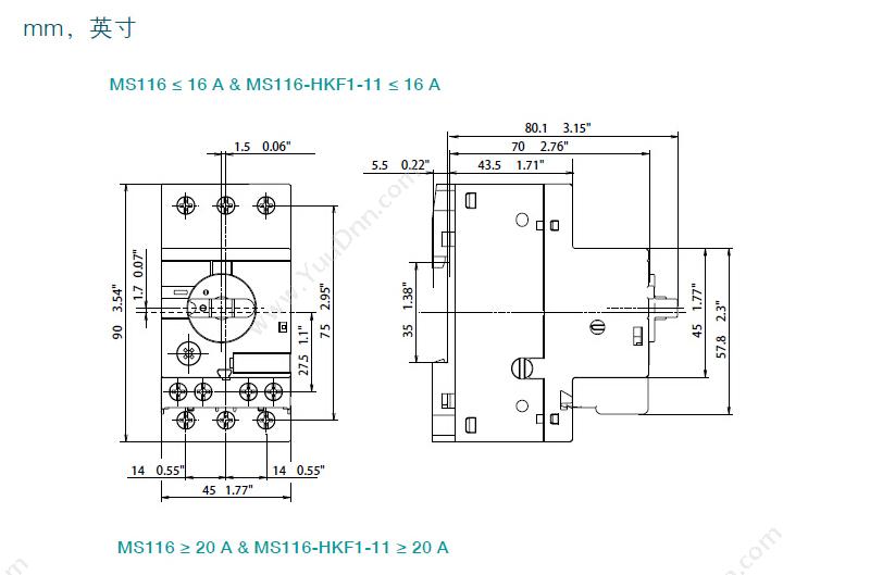 ABB MS132-20 电机保护断路器