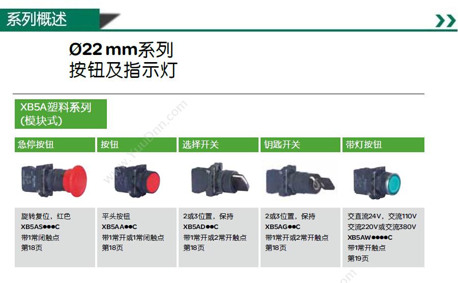 施耐德 Schneider ZB5AW0B42C  红色 1NC AC/DC24V 带灯按钮基座