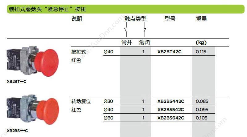 施耐德 Schneider XB2BL4322C XB2 凸 （ZB2BZ102C+ZB2BL432C） 凸头按钮