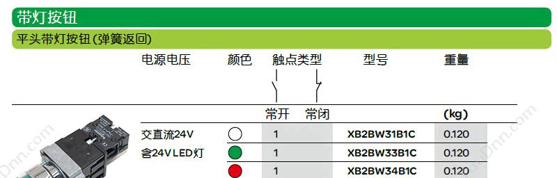 施耐德 Schneider XB2BL4322C XB2 凸 （ZB2BZ102C+ZB2BL432C） 凸头按钮