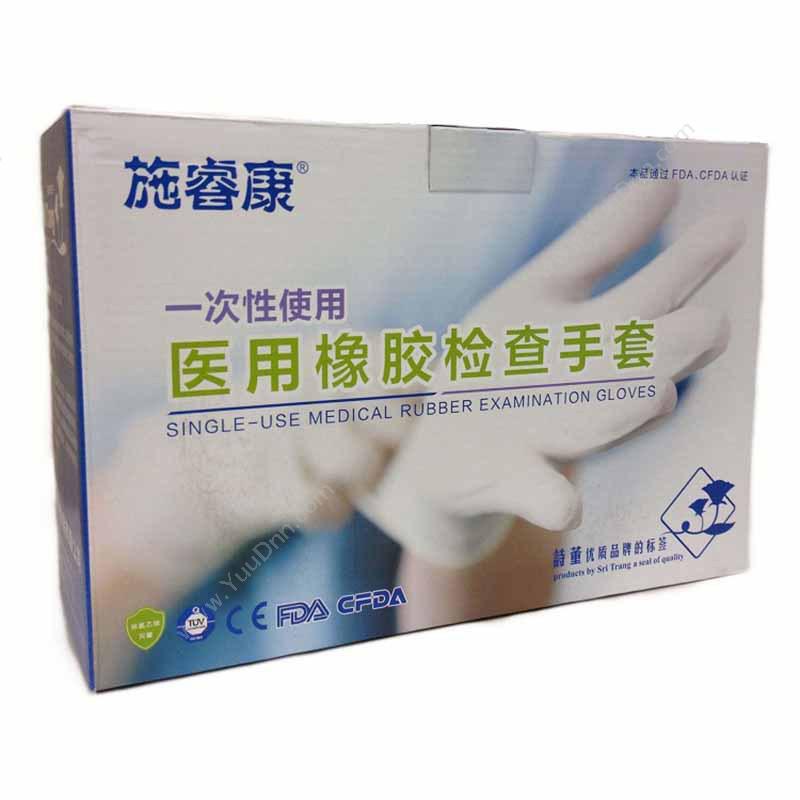 施睿康 SritrangDF840（L） 一次性使用医用橡胶检查手套（无粉，灭菌，独立包装） 大号（白） 100付/盒一次性手套