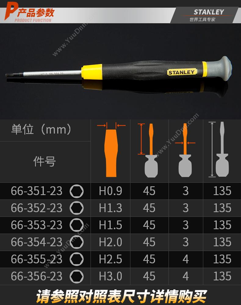 史丹利 Stanley 66-356-23 6角微型 六角螺丝批