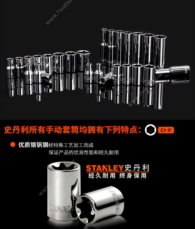 史丹利 Stanley 93-533-1-22 12.5mm系列 公制6角长套筒