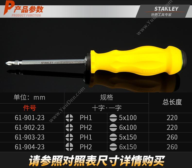 史丹利 Stanley 61-904-23 二合一双头 双头螺丝批