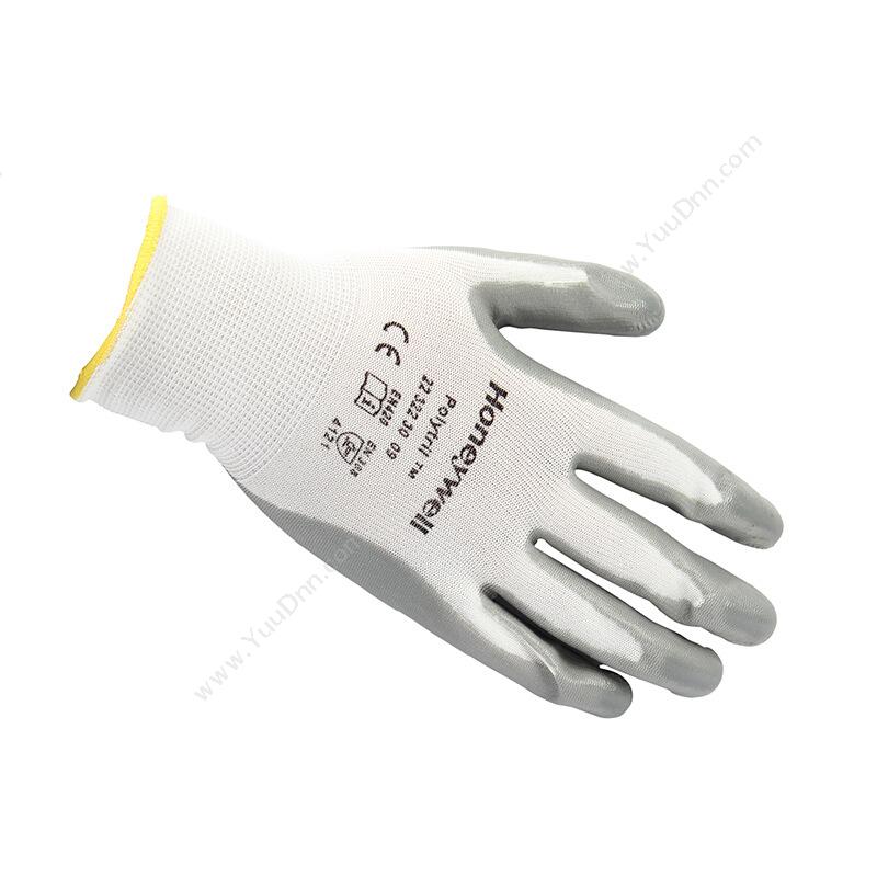 霍尼劳保 Honeywell2232230CN 尼龙丁腈涂层耐油工作手套 8码 白（灰） 10副/包涂层手套
