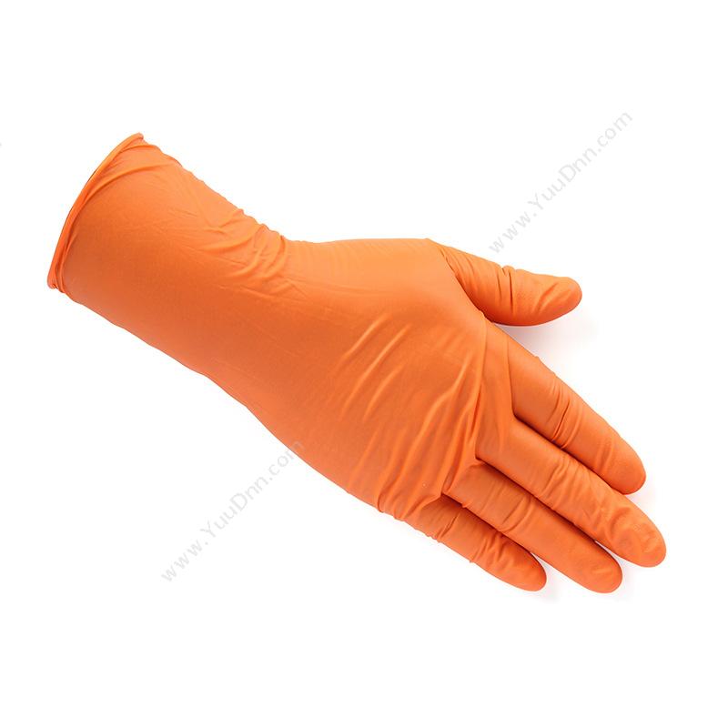 代尔塔 Delta 201375 医疗超厚无粉丁腈手套0.17mm V1500/8.5（橙色） 10盒/箱 一次性手套