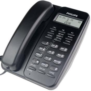 飞利浦 PHILIPS TD-2808电话机来电显示免电池免提座机固话联保 深蓝色 有绳电话