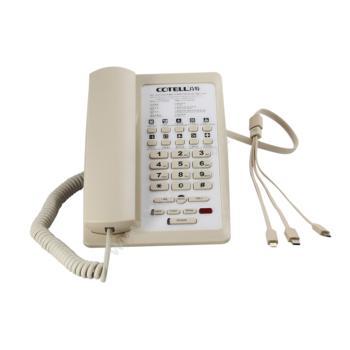 肯特 CotellTE3000A-USB 酒店客房电话/豪华套房书桌床头一键通带USB充电线电话机有绳电话