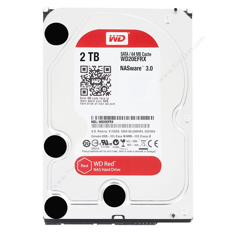 西部数据 WD WD20EFRX 红盘2TB SATA 6Gb/s 64MB NAS硬盘 监控硬盘