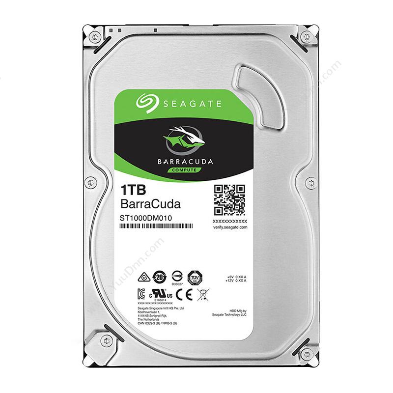 希捷 Seagate ST1000DM010 BurraCuda酷鱼系列1TB台式机硬盘 监控硬盘