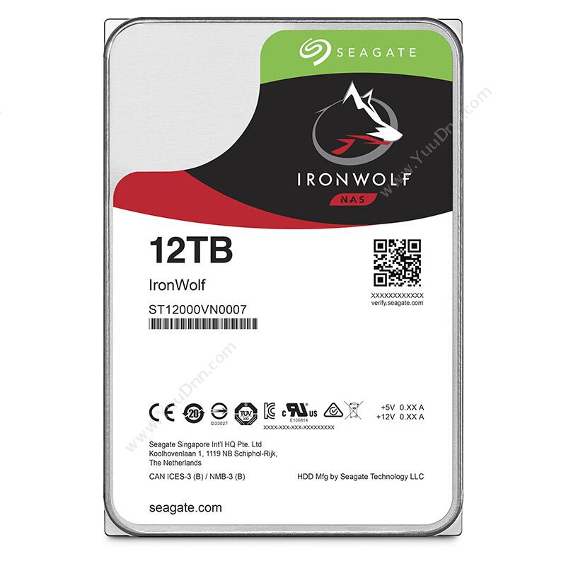 希捷 Seagate ST12000VN0007 酷狼系列 网络存储 NAS硬盘 12TB 监控硬盘