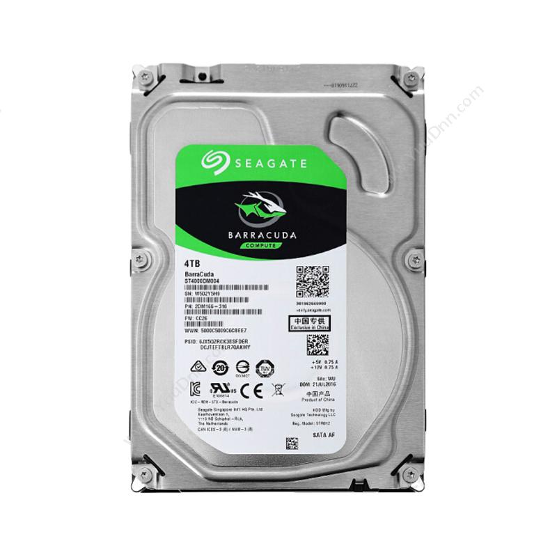 希捷 Seagate ST4000DM004 BurraCuda酷鱼系列4TB台式机硬盘 监控硬盘