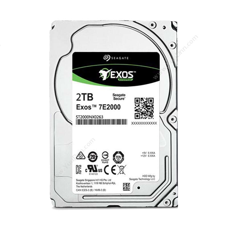 希捷 Seagate ST2000NX0263 银河系列Exos 7E2000 2TB SAS企业级硬盘 监控硬盘