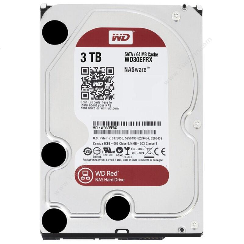 西部数据 WD WD30EFRX 红盘3TB SATA 6Gb/s 64MB NAS硬盘 监控硬盘