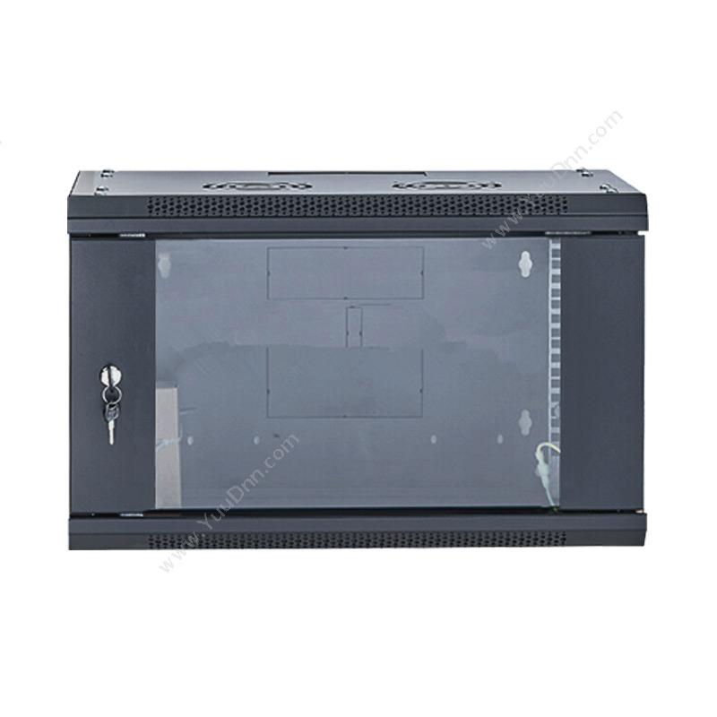 安挚 AbleCan AHC系列6U前钢化玻璃后板门（黑）色 AHC6606 挂墙机柜