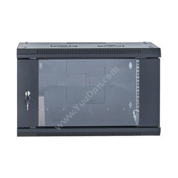 安挚 AbleCan AHC系列6U前钢化玻璃后板门（黑）色 AHC6606 挂墙机柜