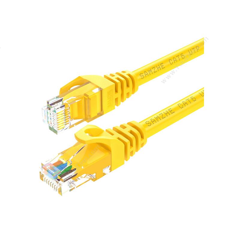 山泽 SamZhe YEL-6005 六类非屏蔽网络跳线CAT6网线（黄） 0.5米 六类网络跳线