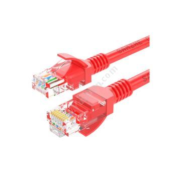 山泽 SamZheWXH-030C 超五类UTP网络跳线CAT5e网线（红） 3M超五类网络跳线
