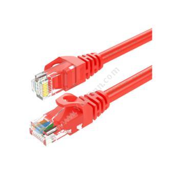 山泽 SamZheRED-6100 六类非屏蔽网络跳线CAT6网线（红） 10米六类网络跳线