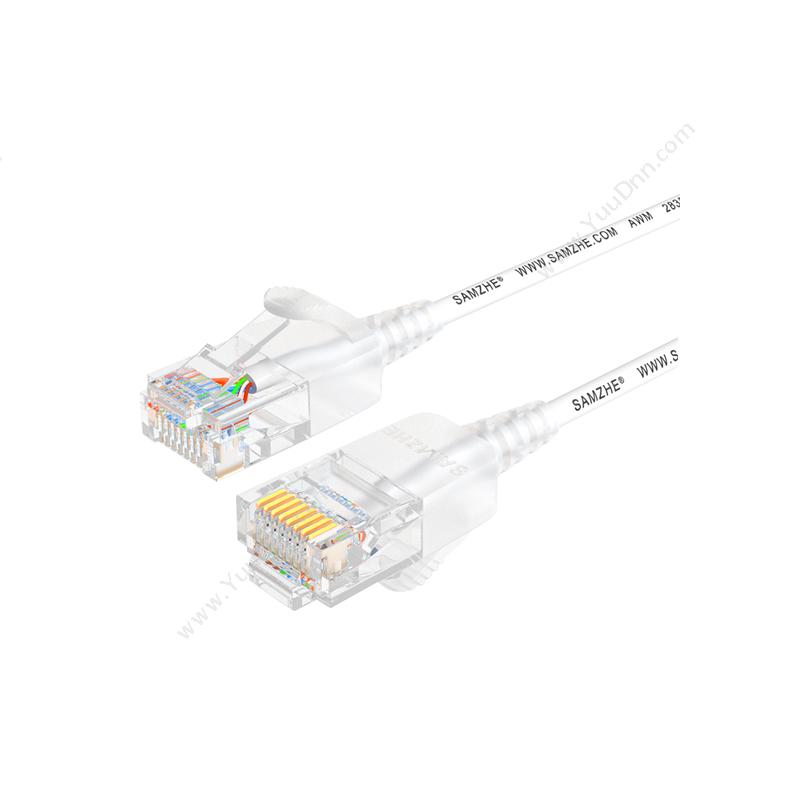 山泽 SamZhe SZB-3020 超六类非屏蔽网络跳线UTP超细圆线网线 （白） 2米 六类网络跳线
