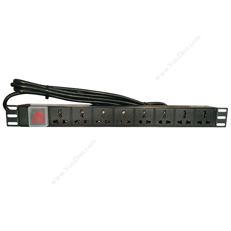 科佳电气 PDU 带指示灯 输出10A 万用插座8位 线长3米 不带插头 2500W 插座