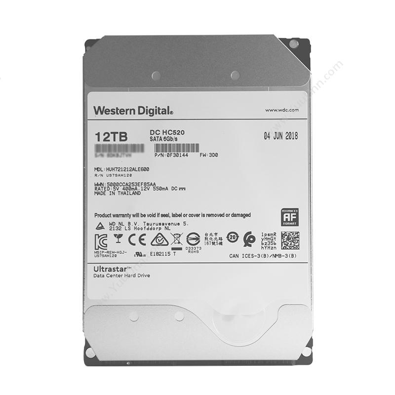 西部数据 WD HUH721212ALE600 氦气 12TB 企业级硬盘 监控硬盘