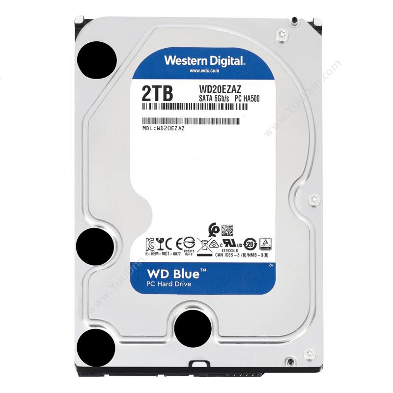 西部数据 WD WD20EZAZ 蓝盘 2TB 256MB 台式机械硬盘 监控硬盘